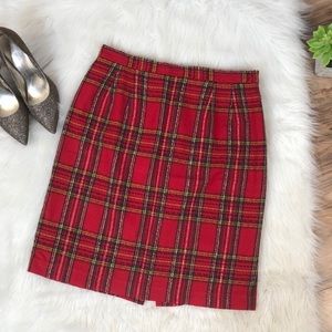 Vintage Christmas plaid skirt